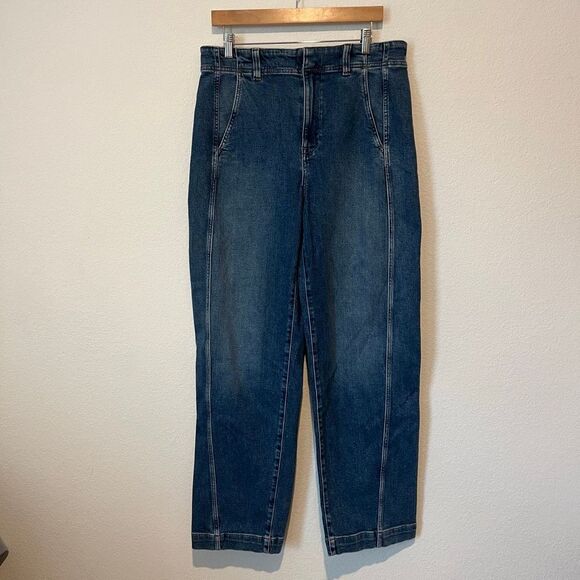 NWT Madewell Calvert Wash Blue Denim Tapered Trouser Jeans Women's Size 30 - Picture 2 of 7